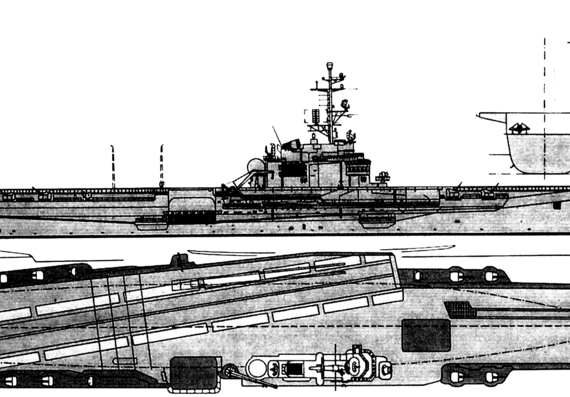 Авианосец NMF Clemenceau R98 [Light Carrier] - чертежи, габариты, рисунки